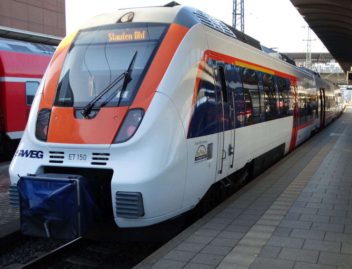 SWEG Bombardier Talent 2 (Hamsterbacke) ET150 am 23.03.17 in Freiburg (Breisgau) Hbf