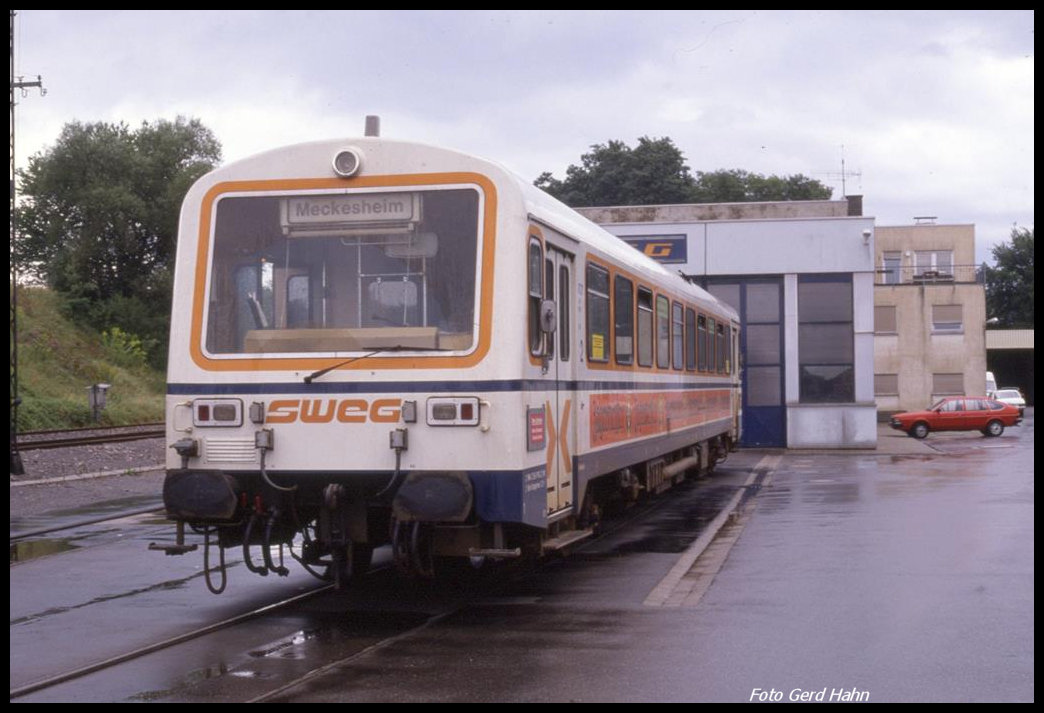 SWEG Depot Neckarbischofsheim am 12.8.1989: VT 121 