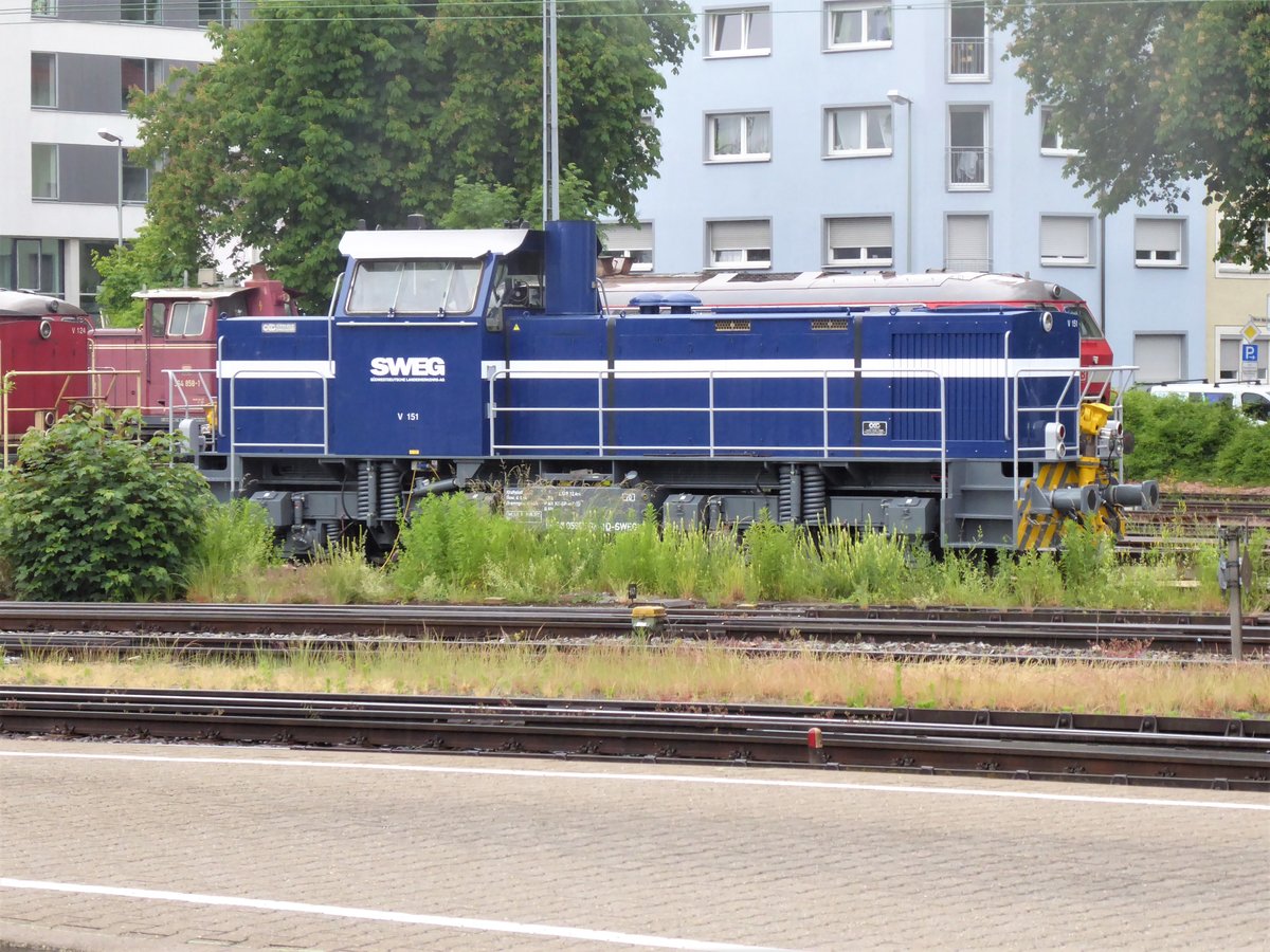 SWEG V 151  580 002-0 (vormals HZL V 151) am 10.06.2019 in Ulm.