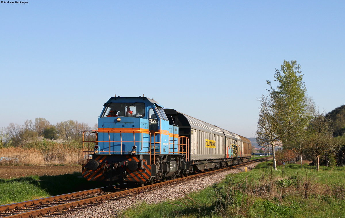 SWEG V102 (575 002-7) mit dem Güterzug nach Breisach bei Achkarren 20.4.16