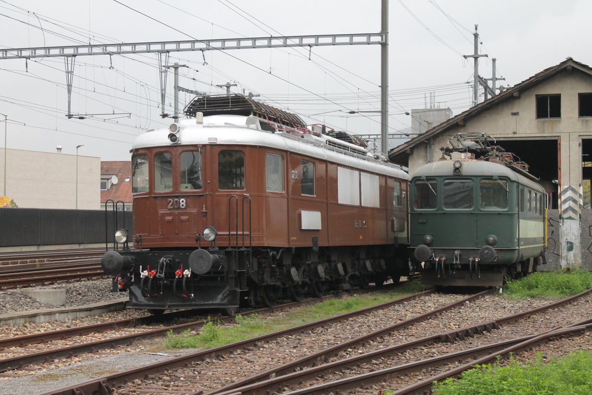 Swisstrain Ae 6/8 208 und SRT Re 416 628-6 (ex. Re 4/4' 10039) am 22.10.2019 in Sissach