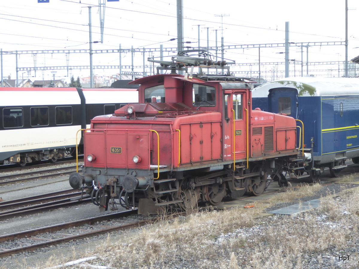 Swisstrain - Oldtimer Rangierlok Ee 3/3 16351 in Payerne am 10.02.2018