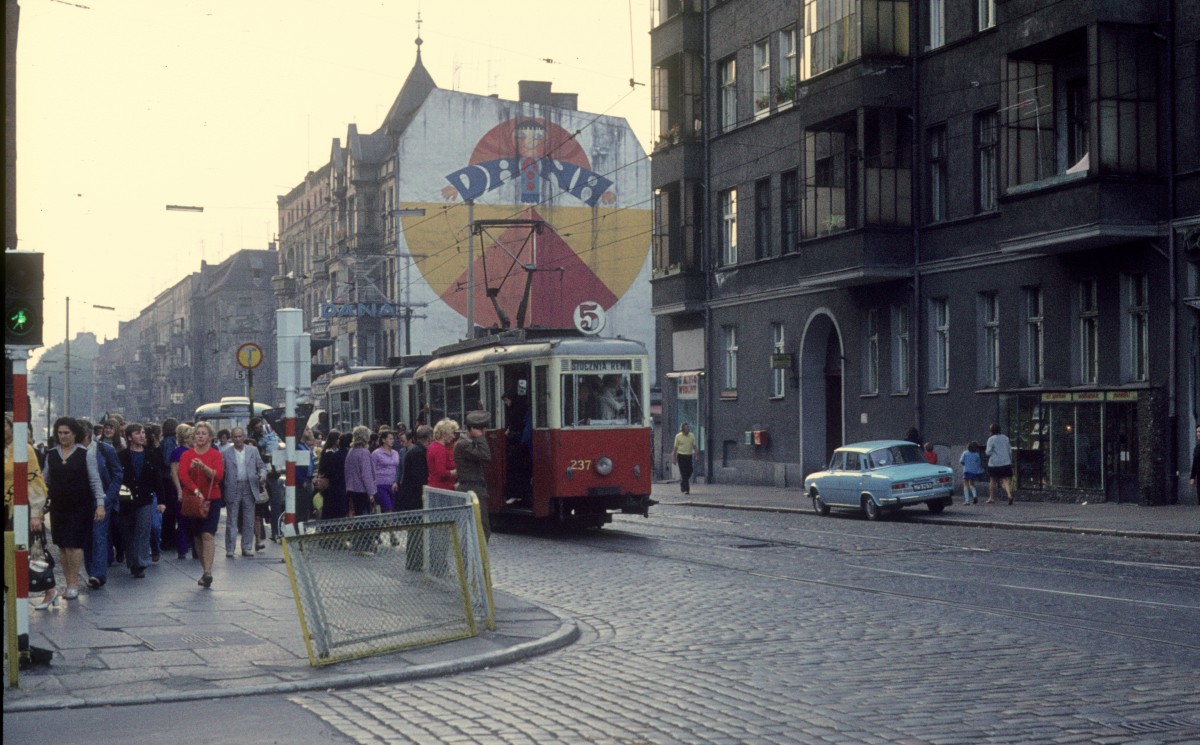 Szczecin / Stettin SL 5 (Tw 237) Jagiellonska (?) am 20. September 1975.