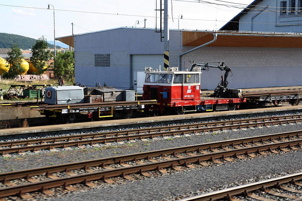 SZDC 99 54 9628 201-4 (MUV 69.1-293) am 11.August 2018-08-11 im Bahnhof Hranice na Morave.