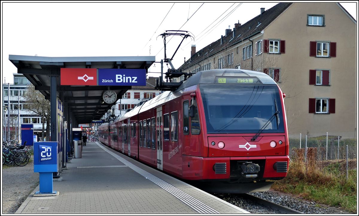 SZU Uetlibergbahn 2xBe 510 in Zürich Binz. (09.01.2020)