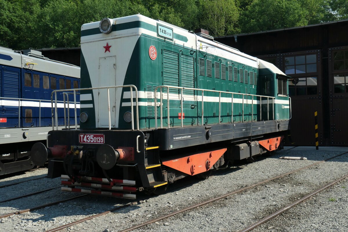 T 435.0139 im Eisenbahnmuseum Lužná u Rakovníka, fotografiert am 04.06.2022