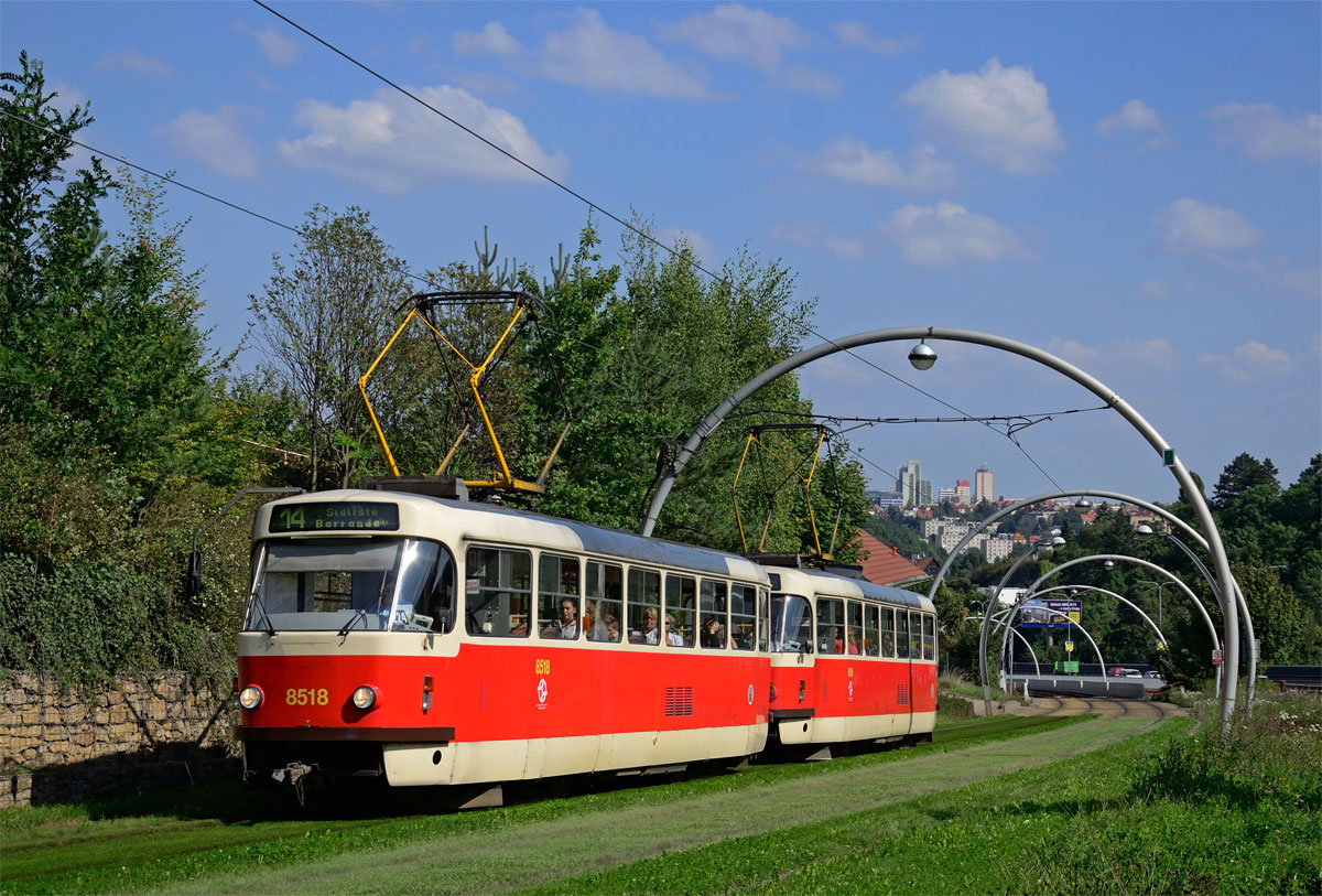 T3R.P 8518 + 8519 als Linie 14 in Barrandovu, 17.09.2014
