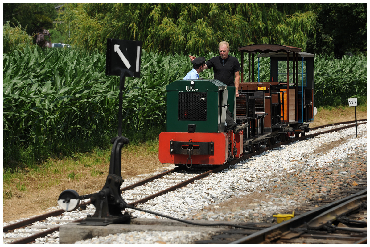 Tag der offenen Bahnhofstür bei der Stainzer Lokalbahn am 25.6.2016. Heinz und Herbert sind mit einem Leerzug unterwegs.