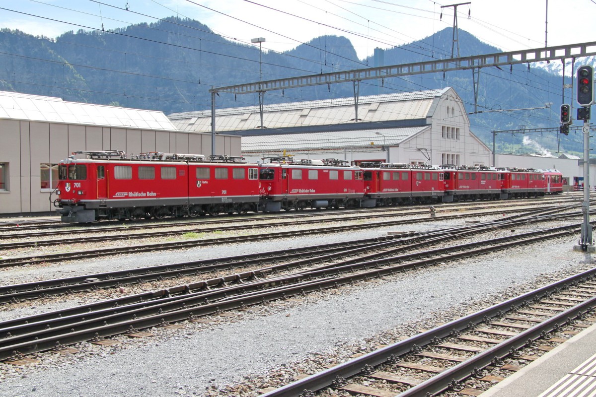 Tag der offenen Tür.E-Lokparade mit vier Ge6/6 II und einer Ge4/4 I
Landquart.10.05.14