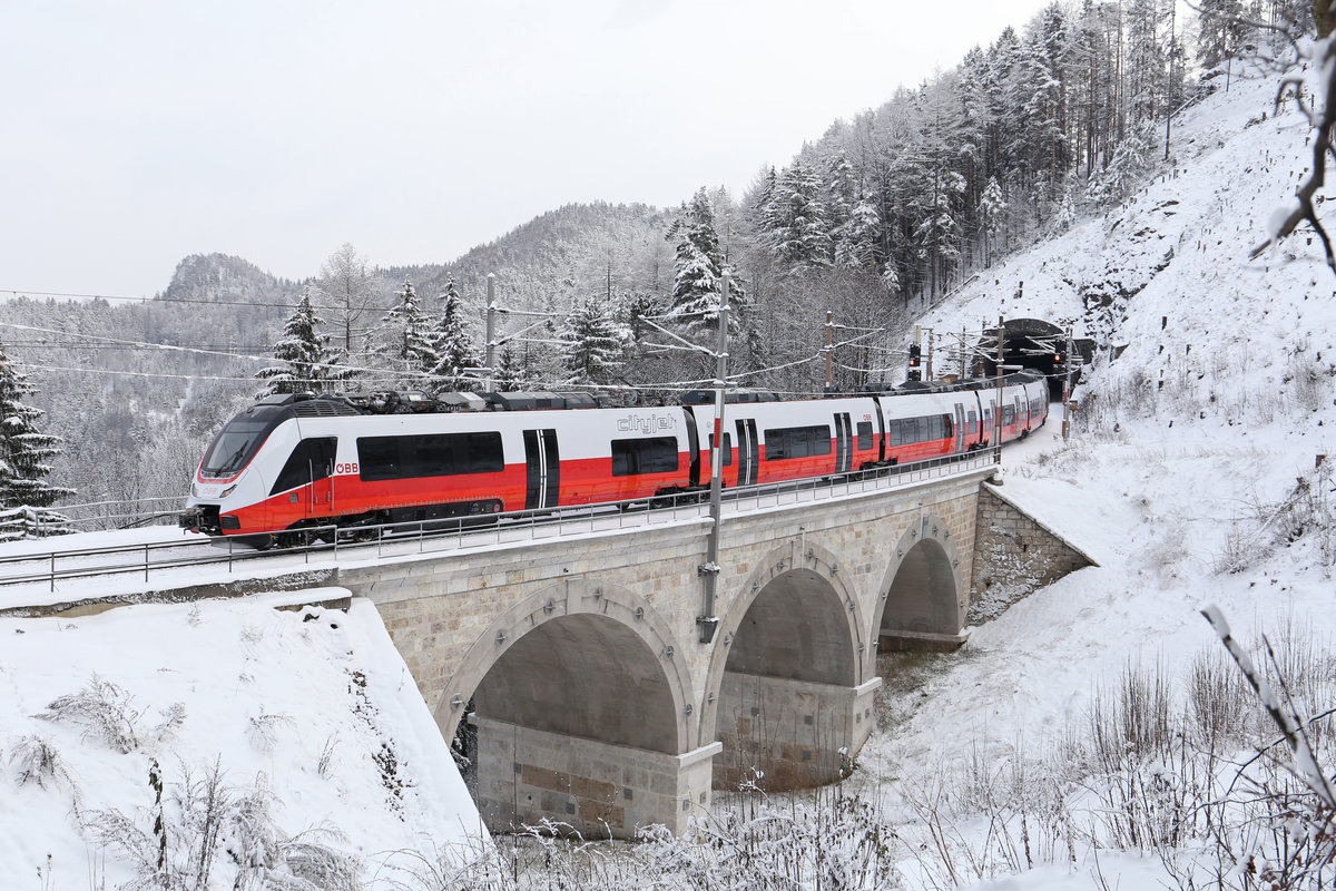 Talent III auf Probefahrt am Semmering. Wolfsbergkogel am 15.12.18