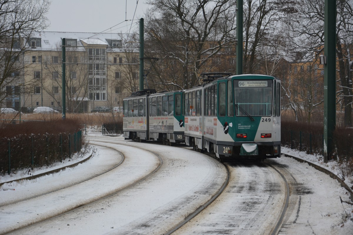 Tatra KT4D (149/249) Potsdam Priesterweg am 24.01.2014.