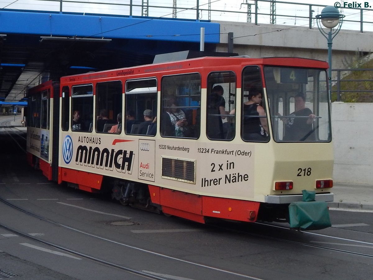 Tatra KT4D der Stadtverkehrsgesellschaft mbH Frankfurt Oder in Frankfurt/Oder am 09.06.2016