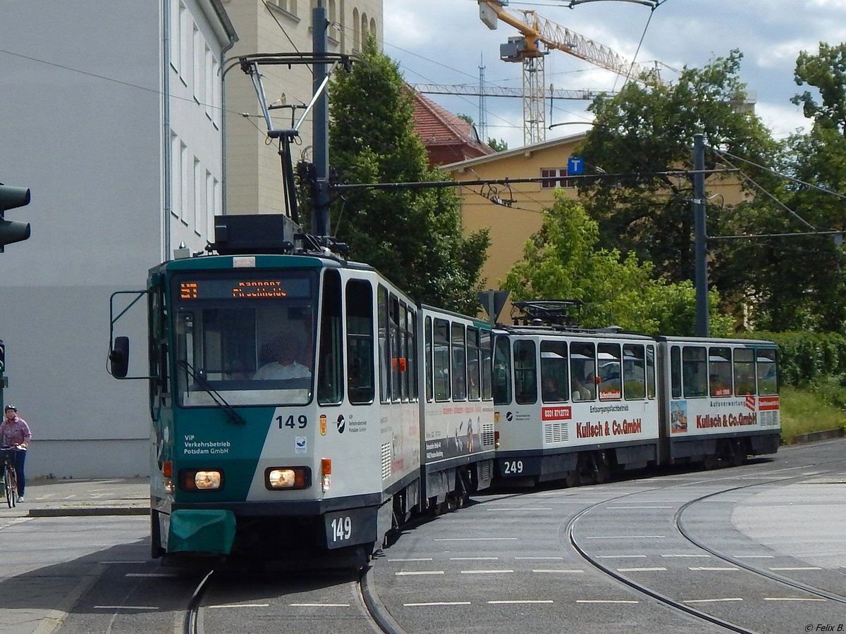 Tatra Nr. 149 und 249 der ViP in Potsdam am 10.06.2016