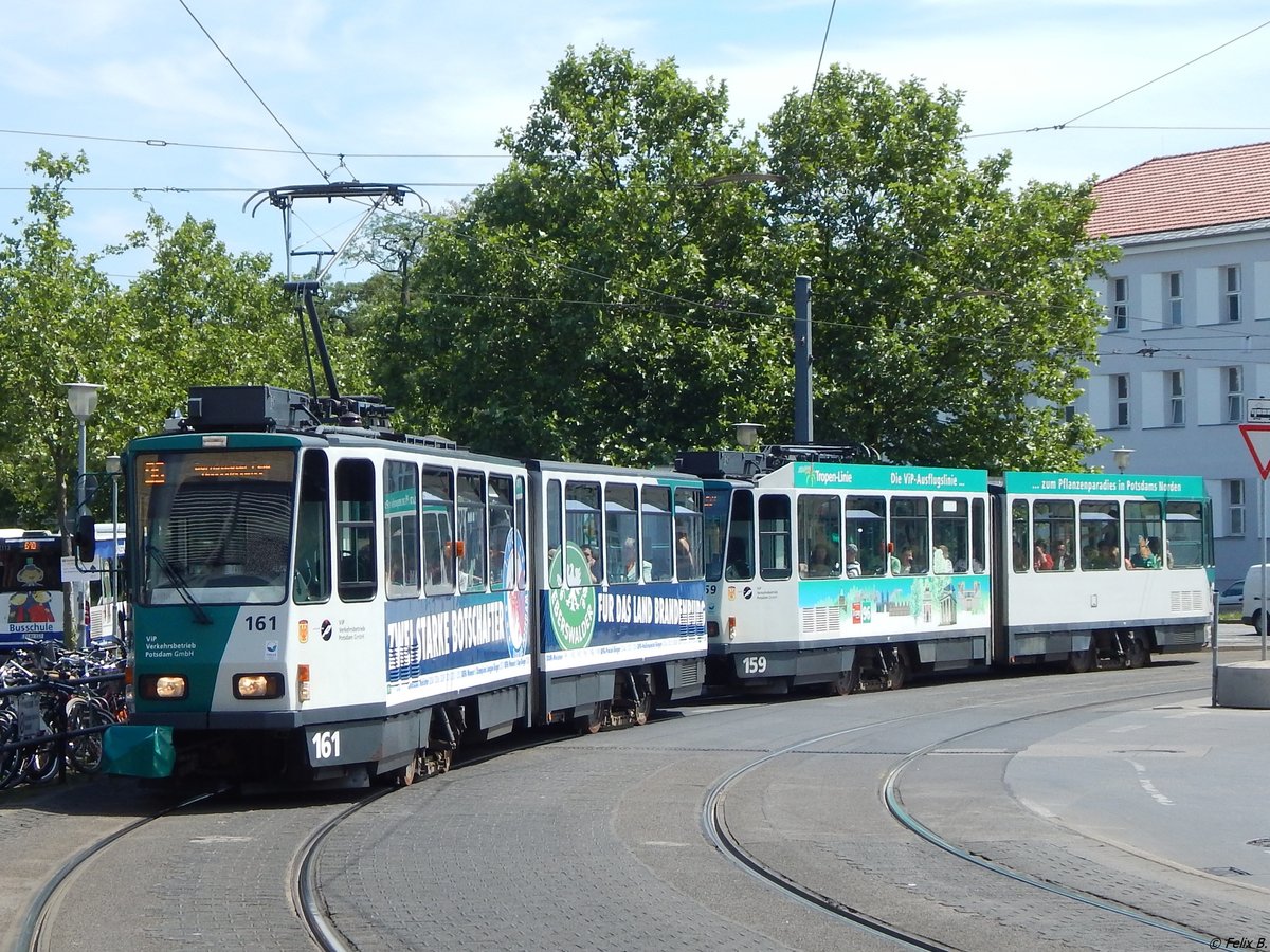 Tatra Nr. 161 und 159 der ViP in Potsdam am 07.06.2016