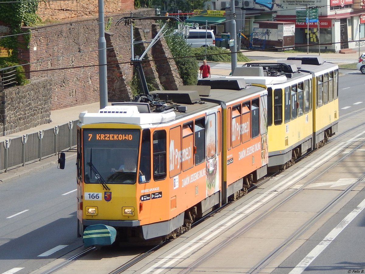 Tatra Nr. 166 (ex BVG Berlin) in Stettin am 08.08.2018