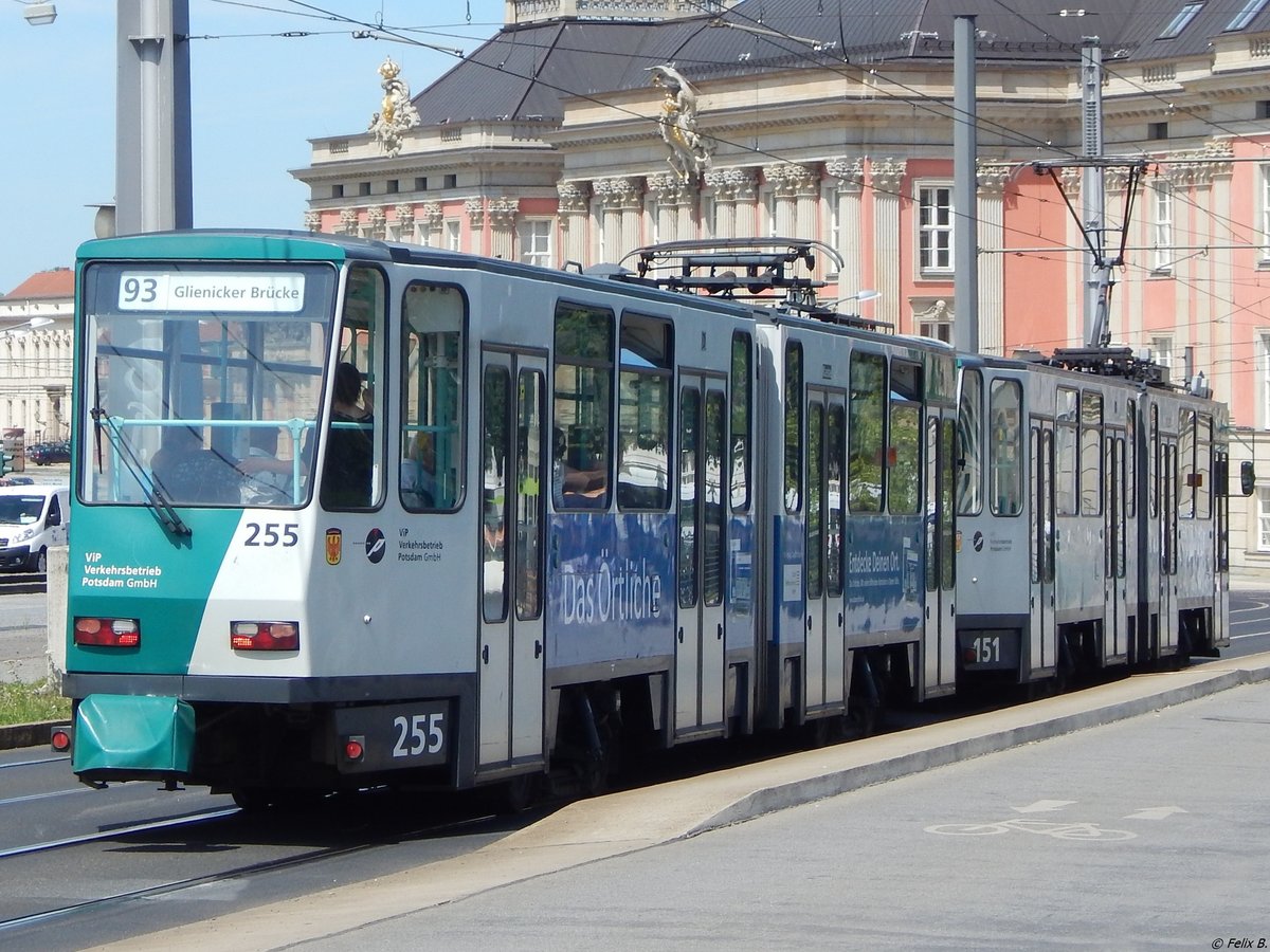 Tatra Nr. 255 und 151 der ViP in Potsdam am 07.06.2016
