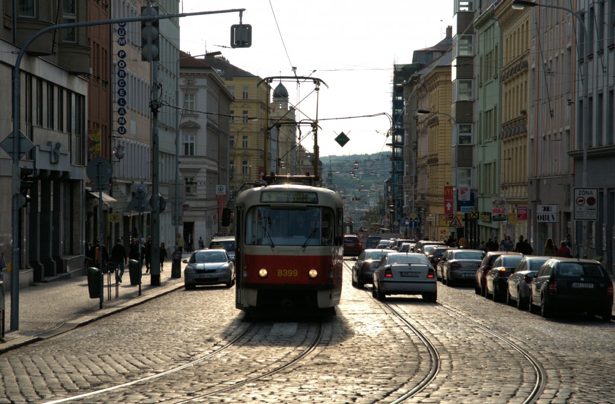 Tatra T3R.P 8399 am 24.04.14 in der Jugoslávská/Praha