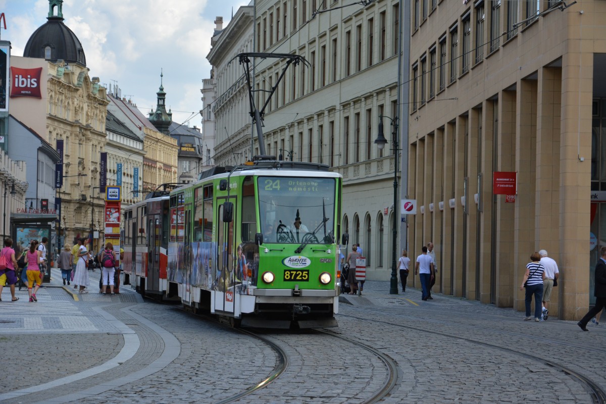 Tatra T6A5 auf der Linie 24 am 16.07.2014.