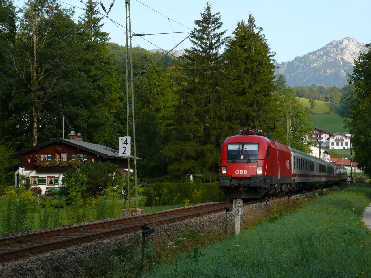  Taurus  ÖBB 1116 130 mit dem InterCity Hamburg - Berchtesgaden; Bischofswiesen, 15.08.2009
