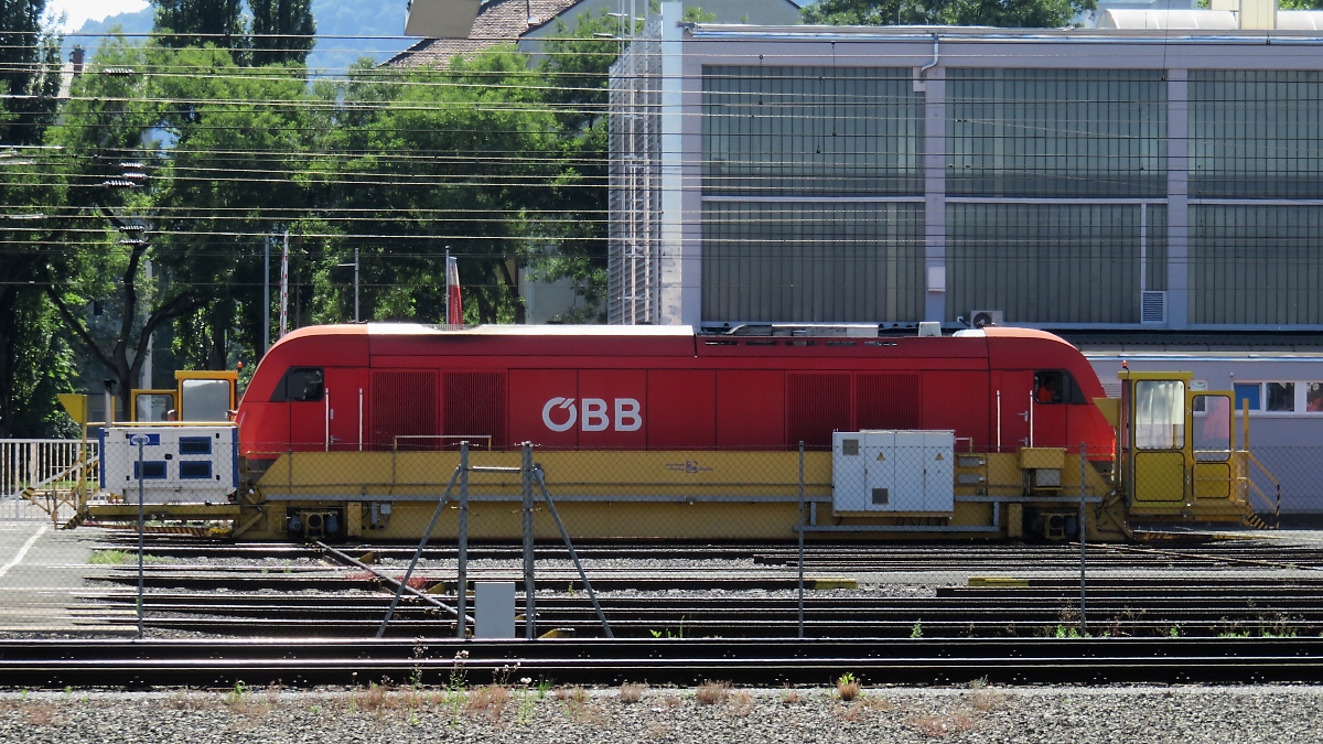 Tele-Blick auf die Schiebebühne im Hauptbahnhof Graz, 30.6.19 
