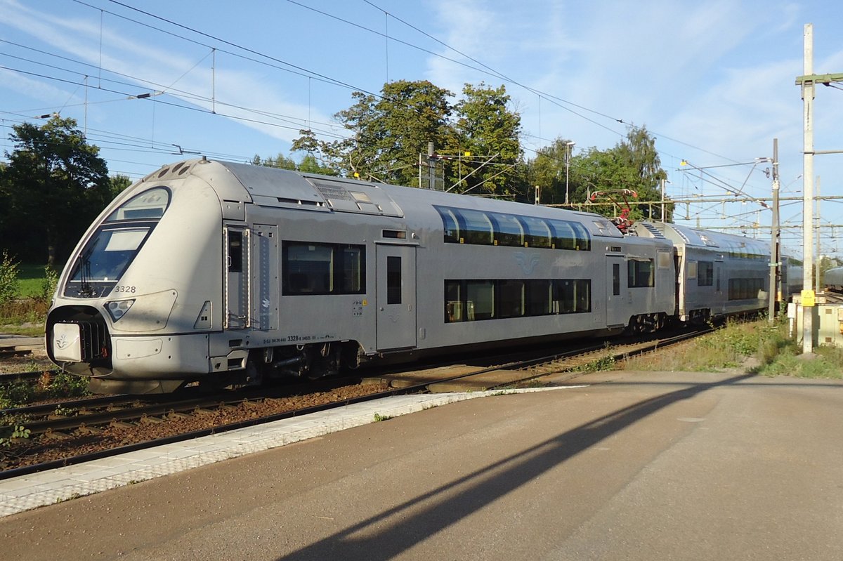 Testfahrt für SJ 3328 am 11 September 2015 in Hallsberg.