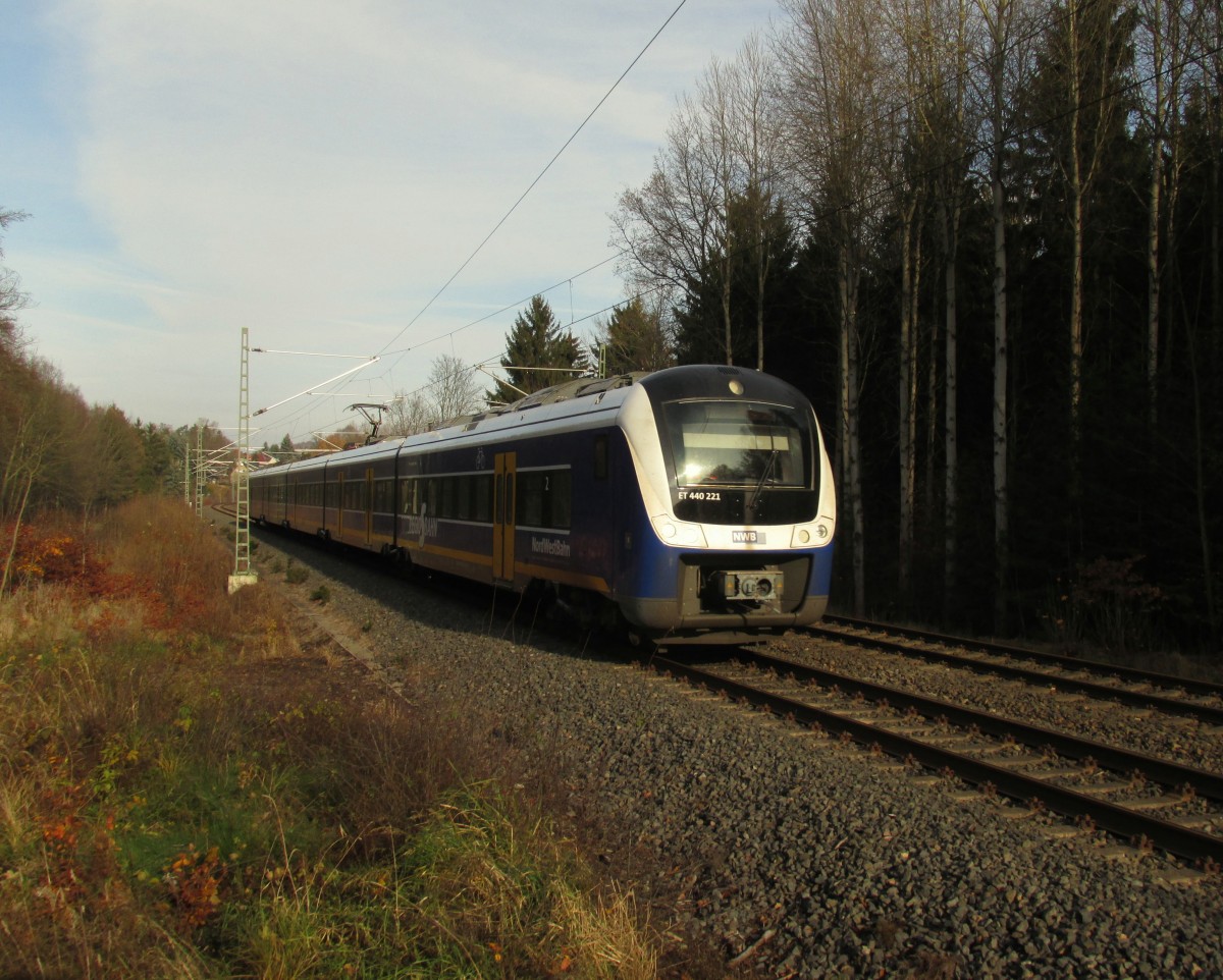 Testfahrt mit dem 440 421 von Hof nach Dresden der Nordwestbahn hier im Bild bei Jößnitz/Plauen am 22.11.2014