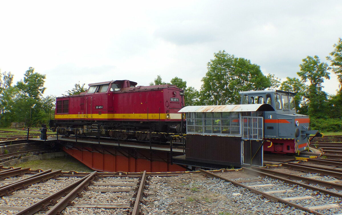 TEV 202 487-5 am 12.06.2021 bei der Saisoneröffnung im Eisenbahnmuseum Weimar.