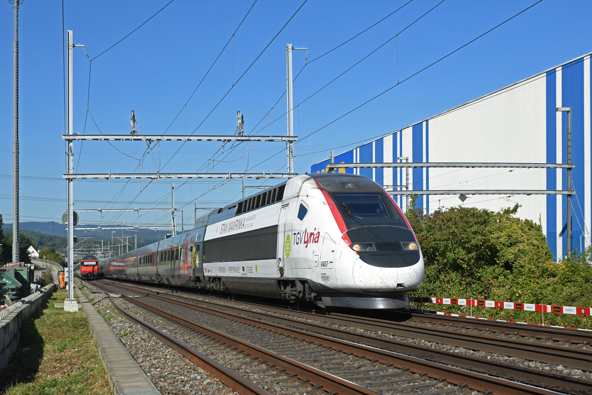 TGV 4407  Stan Wawrinka  fährt Richtung Bahnhof Itingen. Die Aufnahme stammt vom 17.09.2019.