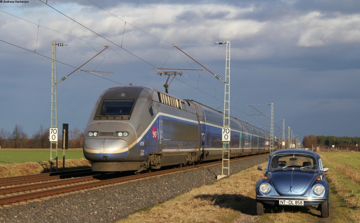 TGV 4716  als TGV 9582 (Marseille-St-Charles-Frankfurt(Main)Hbf) bei Forchheim 7.1.14