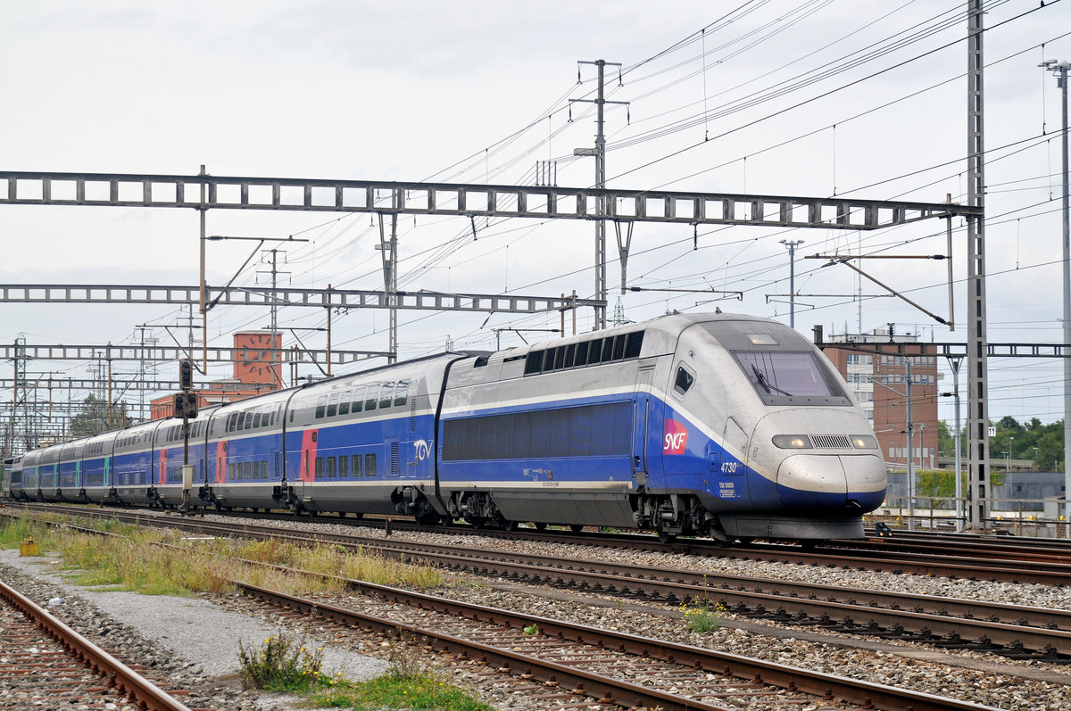 TGV 4730 durchfährt den Bahnhof Muttenz. Die Aufnahme stammt vom 08.09.2017.