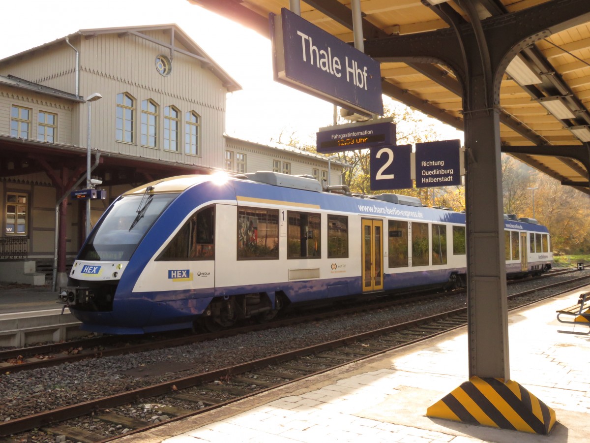 Thale HBF am 02.11.2014 HEX Lint nach Magdeburg HBF