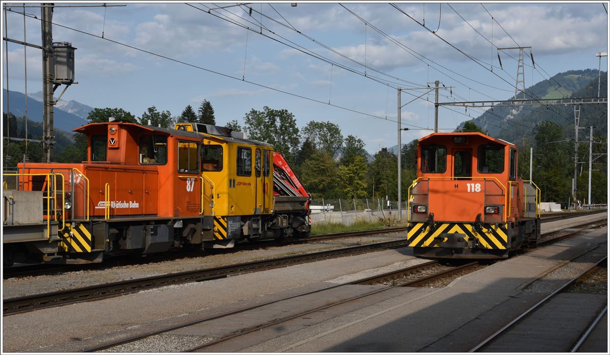 Tm 2/2 87,81 und 118 in Ilanz. (08.09.2017)