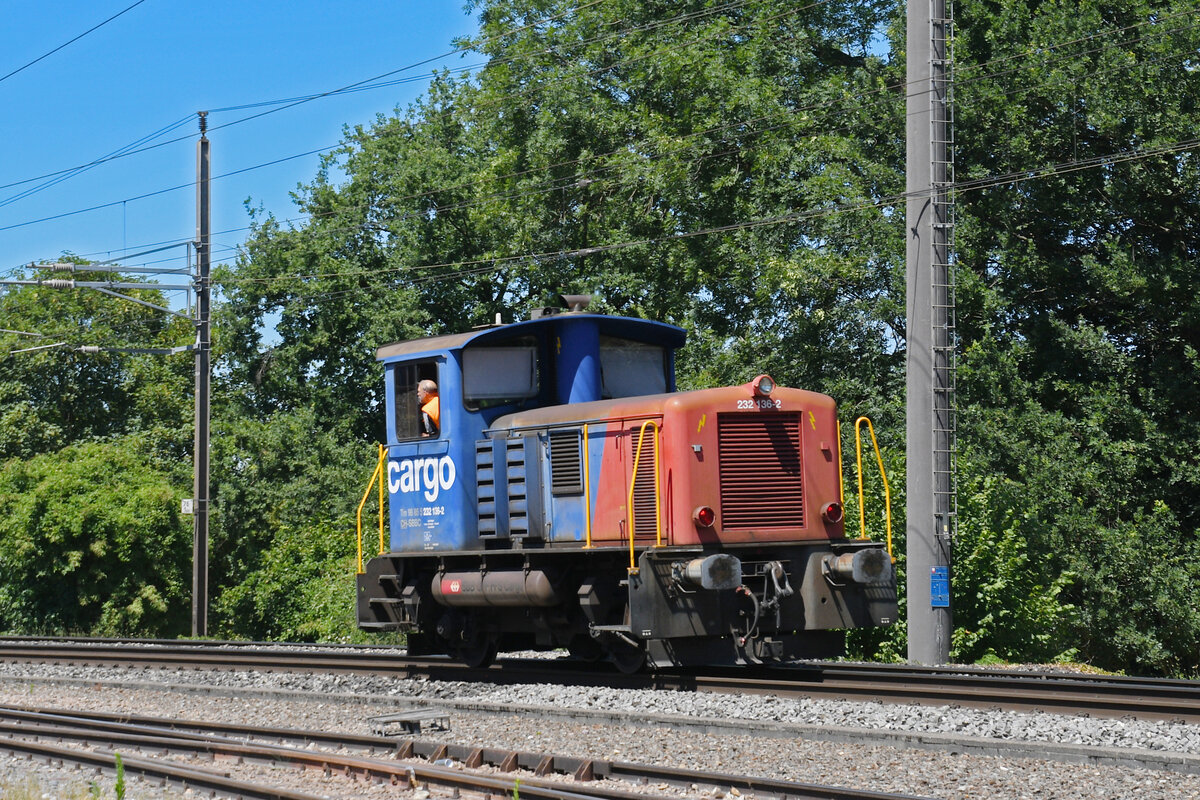 Tm 232 136-2 f�hrt am 10.07.2026 Richtung Bahnhof Kaiseraugst.