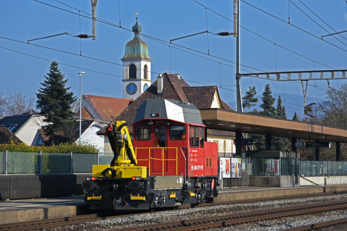 Tm 234 081-8 durchfährt den Bahnhof Rupperswil. Die Aufnahme stammt vom 13.01.2022.
