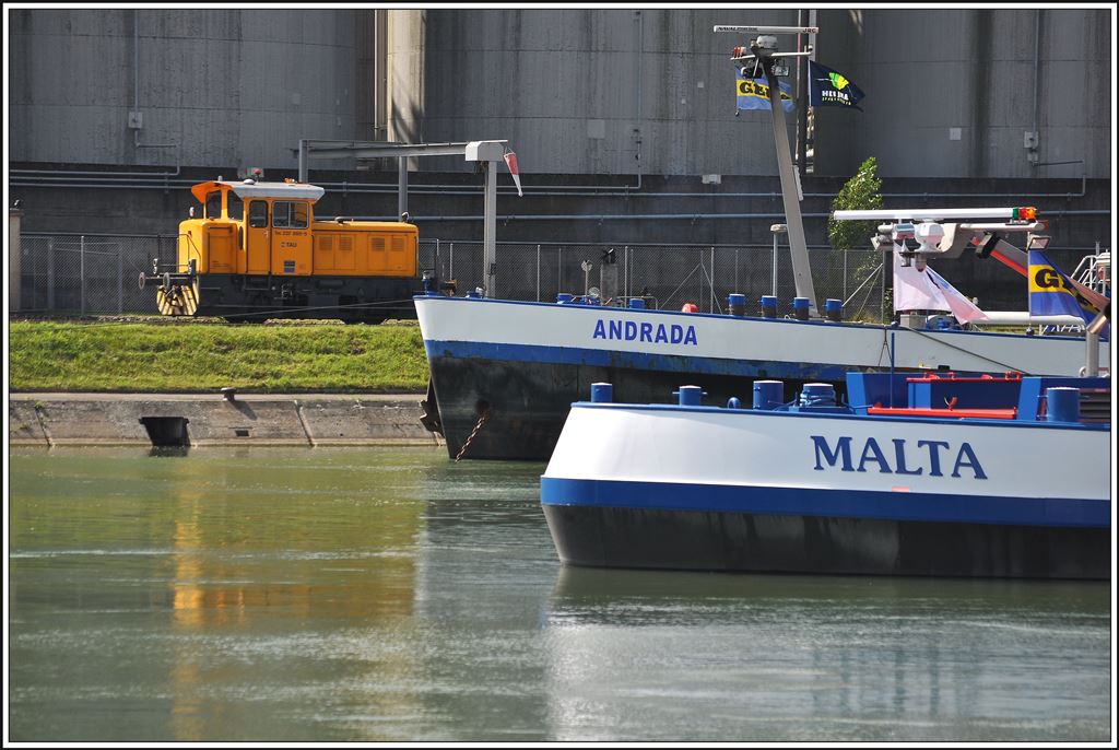 Tm 237 868-5 TAU in Birsfelden Hafen (04.09.2014)