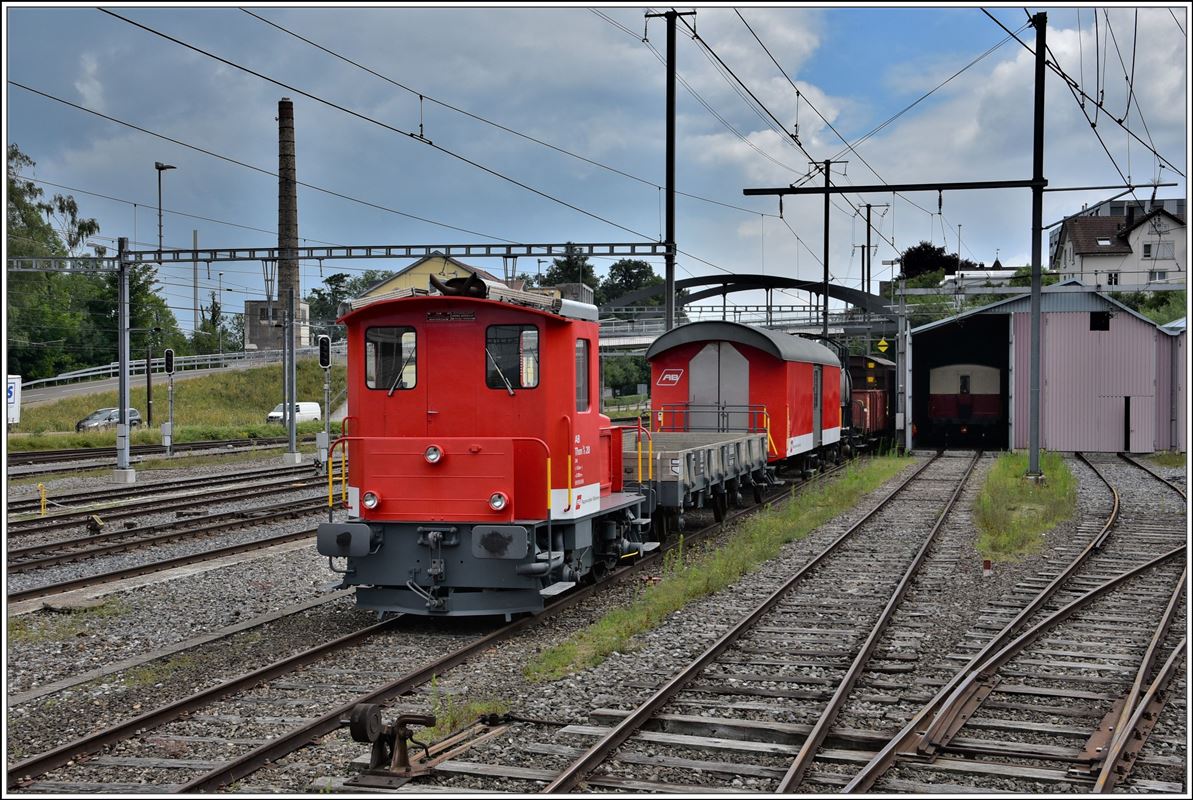 Tmh 272 20, als Dieselfahrzeug selten auf der RHB im Einsatz, in Rorschach Bergstation. (25.06.2018)