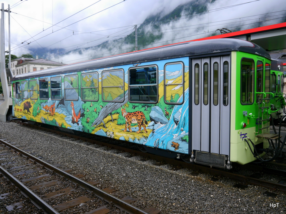 tpc / ASD - Salonsteuerwagen Arst 433 im Bahnhofsareal in Aigle am 19.06.2016