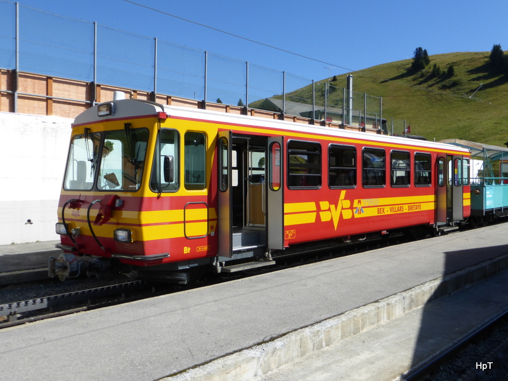 tpc / BVB - Steuerwagen Bt 65 in der Haltestelle Col de Bretaye am 13.09.2014