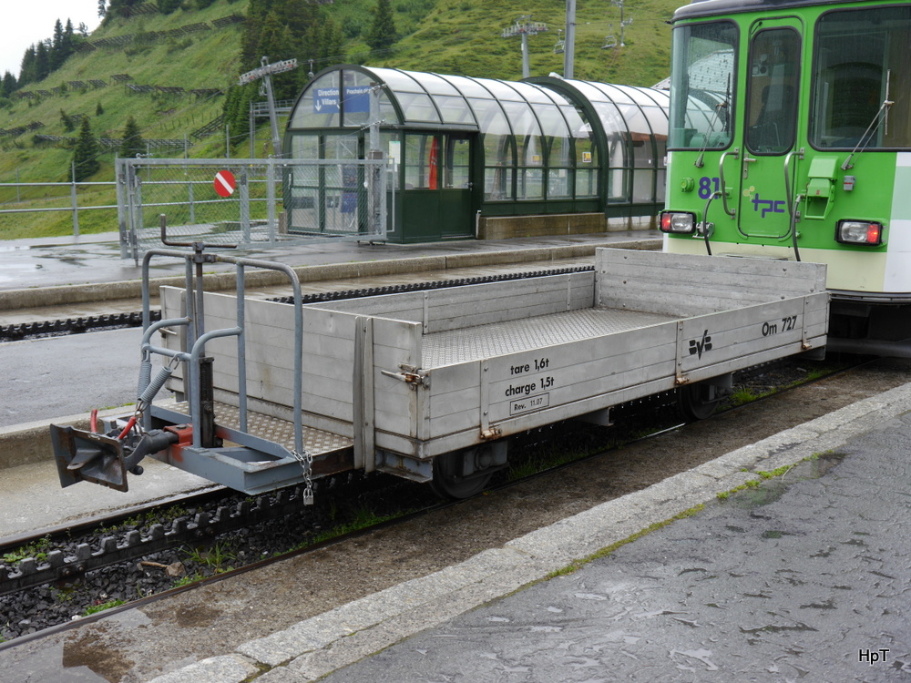 tpc / BVB - Vorstellwagen Om 727 im Bergendbahnhof auf dem Col de Bretaye am 20.07.2014