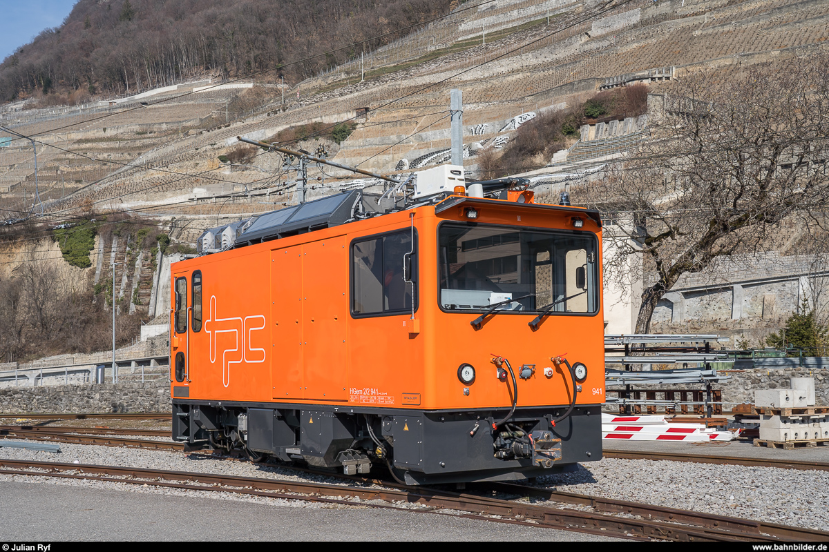 TPC HGem 2/2 941 steht am 23. Februar 2019 vor dem Depot der ASD in Aigle abgestellt.