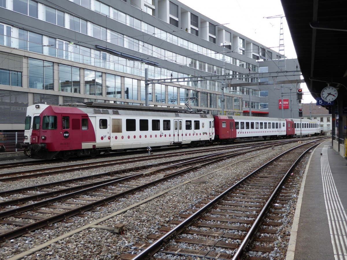 tpf - Abgestellte Reserve Pendelzug im Bahnhof von Freiburg am 05.09.2015