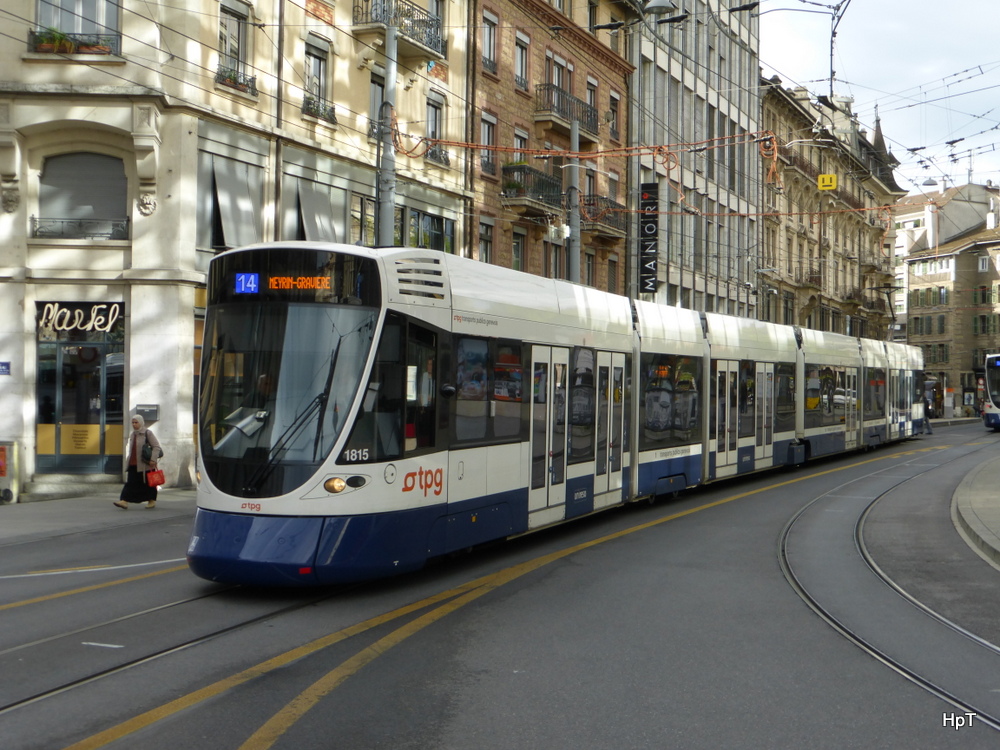 TPG - Be 6/10  1815  unterwegs auf der Linie 14 in der Stadt Genf am 09.05.2014