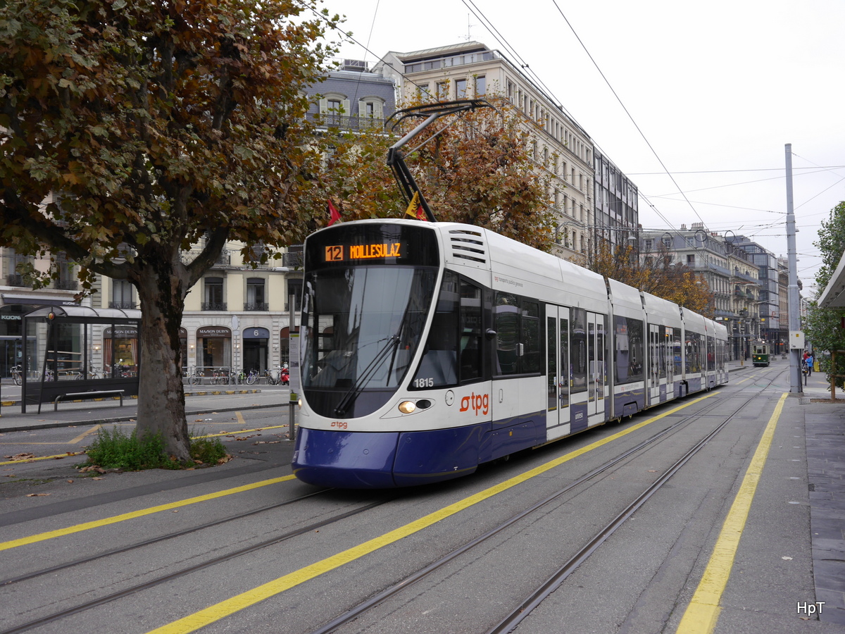 TPG - Tram Be 6/10 1815 unterwegs in Genf am 01.11.2015