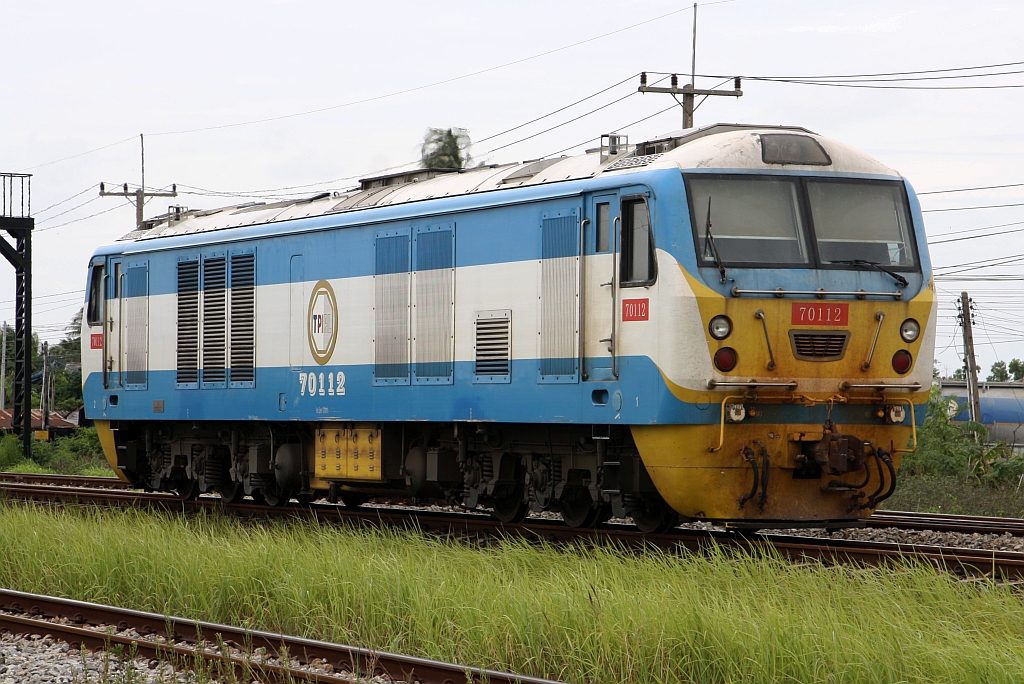 TPIPL 70112 (Co'Co', de, CRRC Ziyang Co.,Ltd., Bj.2016, Fab.Nr. ????) am 27.Juni 2025 beim Verschub in der Preng Station und dem Anschlußgleis zur Firma TPI.Concrete.