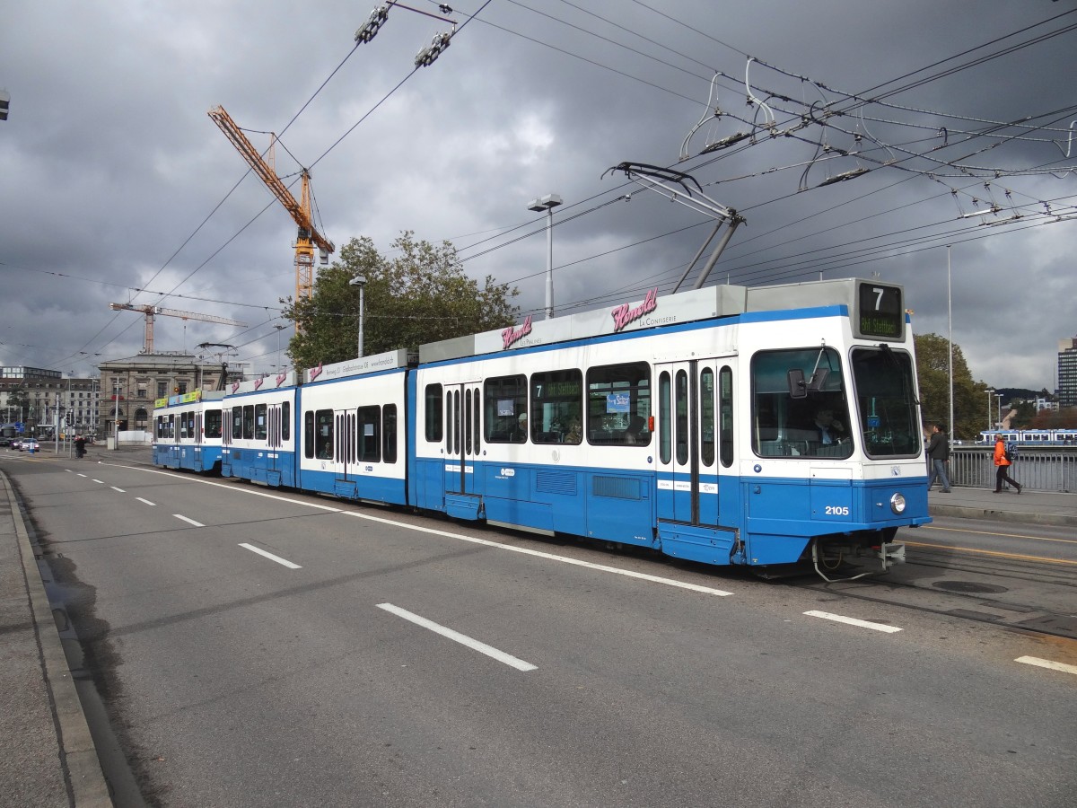Tram 2105 der VBZ - Zrich Hbf - 11-10-2013