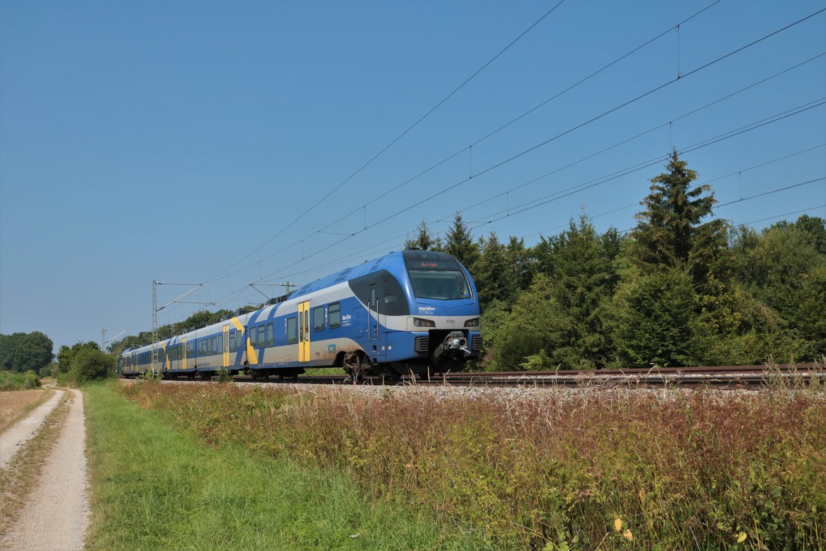 Transdev Meridian Stadler Flirt ET316 am 12.08.20 bei Eglharting