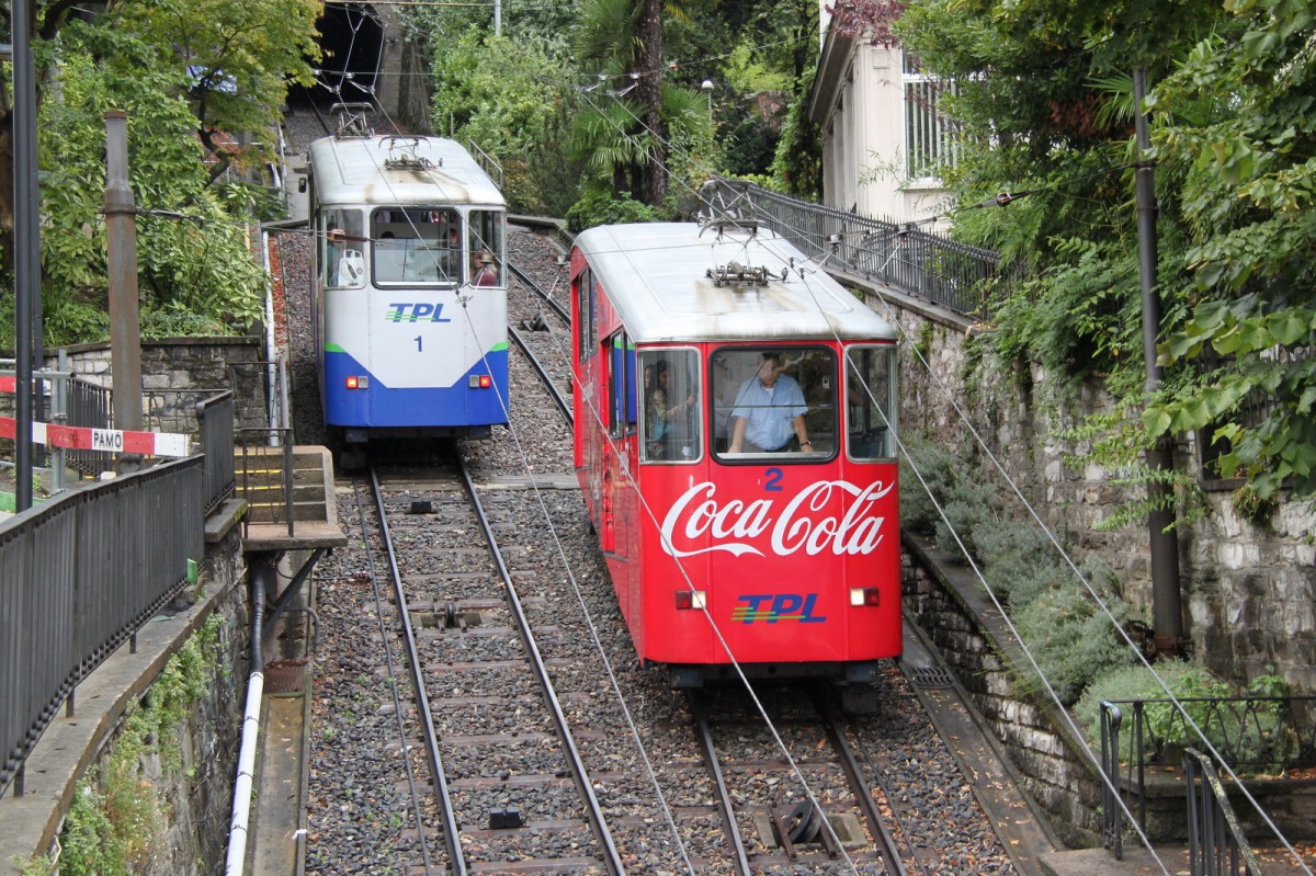 Transporti Pubblici Luganesi(TPL)Standseilbahn zwischen dem Bahnhof und der Stadt Lugano.10.09.13