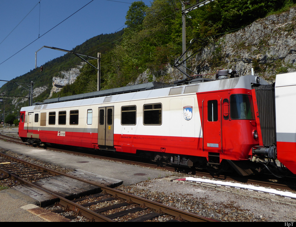 Travys ( BPr ) - Triebwagen RBDe 4/4  94 85 7 567 174-8 ( ex RVT / TransN ) abgestellt in Vallorbe am 09.08.2020