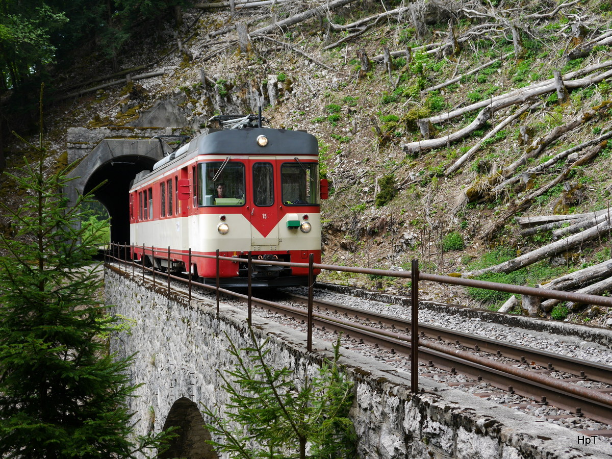 travys / YsteC - BFS-Fotofahrt mit dem Triebwagen Be 4/4 15 unterwegs nach St. Croix am 05.05.2018