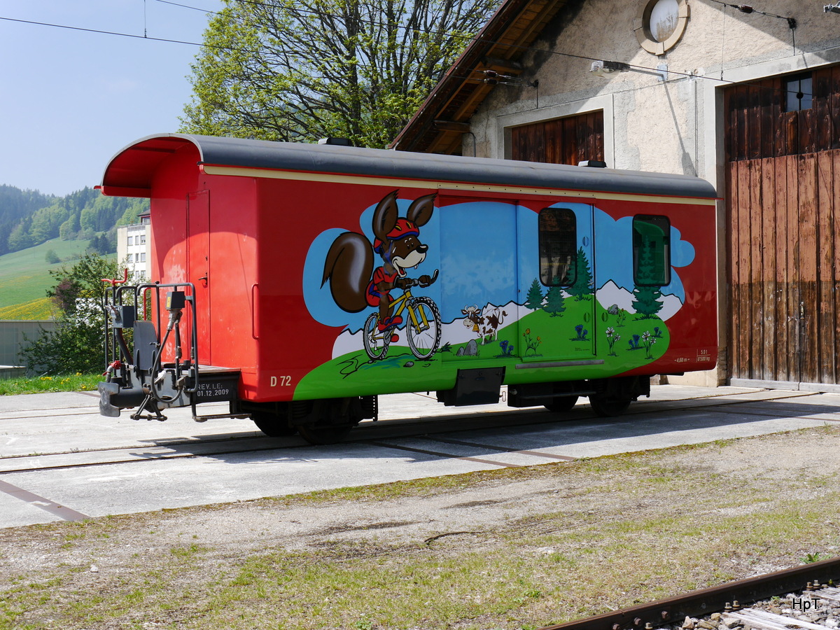 travys / YsteC - Fahrradwagen D 72 ( ex Gepäckwagen RhB ) abgestellt in St.Croix am 05.05.2018